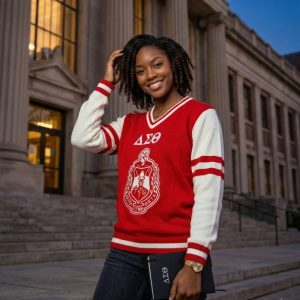 Delta Sigma Theta V-Neck Cardigan Sweater