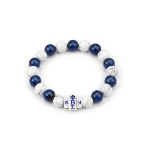 Phi Beta Sigma Stone beaded Bracelet