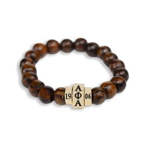 Alpha Phi Alpha natural stone beaded bracelet Brown